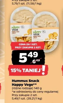Hummus Snack Happy Vege promocja w Netto
