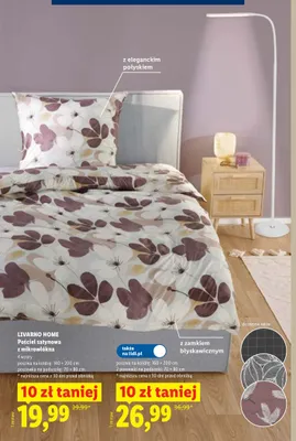Pościel satynowa z mikrowłókna Livarno Home 160x200 cm + 2x70x80 cm promocja w Lidl