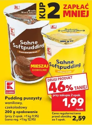 Pudding puszysty waniliowy, czekoladowy promocja w Kaufland