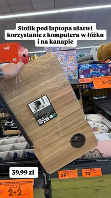 Stolik pod laptopa Smukee promocja w Biedronka