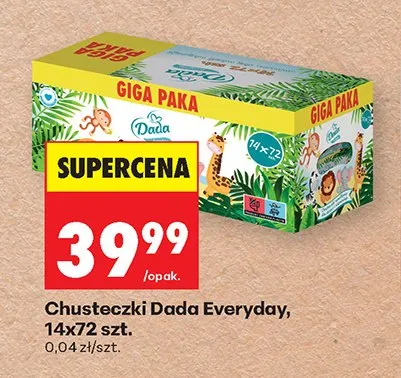 Chusteczki Dada Everyday 14-pak 72szt. promocja w Biedronka
