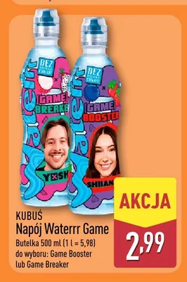 Napój Kubuś Waterrr Game Booster promocja w Aldi