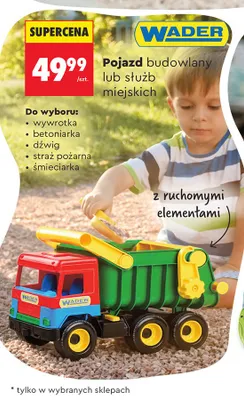 Pojazd budowlany lub służb miejskich dźwig Wader promocja w Biedronka