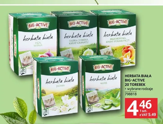 Herbata biała Big-Active 20 torebek promocja w Selgros