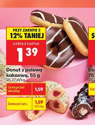 Donut z polewą kakaową promocja w Biedronka