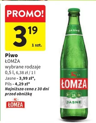 Piwo Jasne wybrane rodzaje promocja w Intermarche