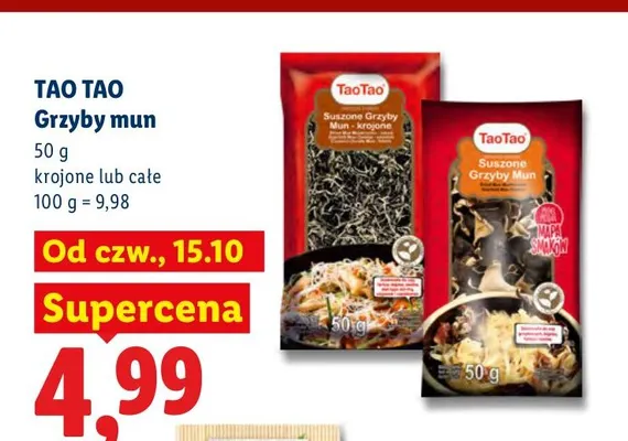 Grzyby mun całe TaoTao promocja w Lidl