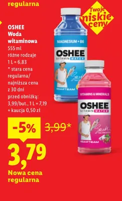 Woda witaminowa Oshee Vitamins & Minerals promocja w Lidl