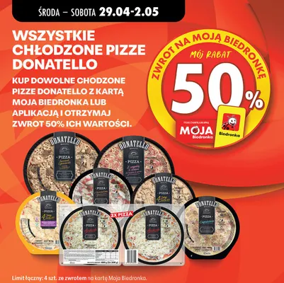 Pizza chłodzona Donatello Kurczak i pieczarki promocja w Biedronka