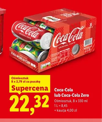 Napój gazowany Coca-Cola Zero 8-pak 330 ml promocja w Lidl