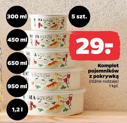 Komplet pojemników z pokrywką Florina promocja w Netto