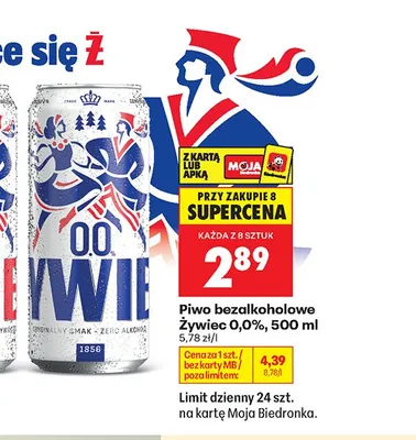 Piwo bezalkoholowe Żywiec promocja w Biedronka