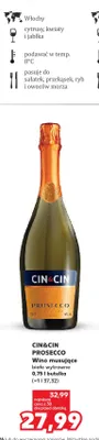 Wino musujące Cin & Cin Prosecco białe wytrawne promocja w Kaufland