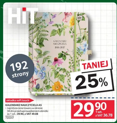 Kalendarz Nauczyciela A5 Interdruk promocja w Selgros