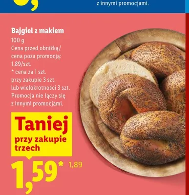 Bajgiel z makiem promocja w Lidl