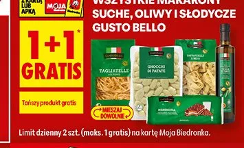 Makarony suche, oliwy i słodycze Gusto Bello promocja w Biedronka