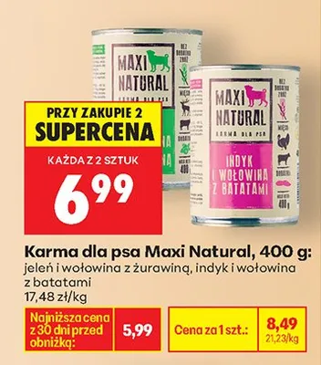 Karma dla psa jeleń i wołowina z żurawiną, indyk i wołowina z batatami promocja w Biedronka