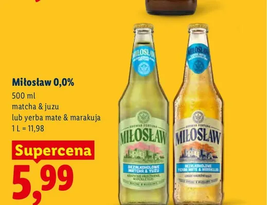 Piwo bezalkoholowe Miłosław yerba mate & marakuja promocja w Lidl