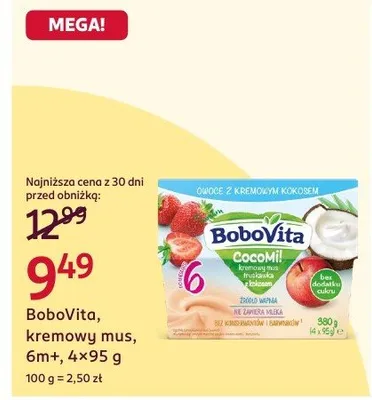 Kremowy mus 6m+ promocja w Rossmann