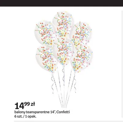 Balony transparentne 14" Confetti promocja w Empik