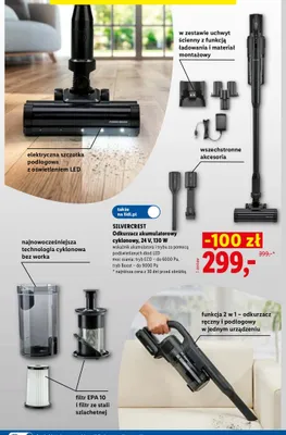 Odkurzacz akumulatorowy cyklonowy Silvercrest promocja w Lidl