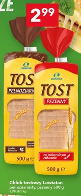 Chleb tostowy Lewiatan pełnoziarnisty promocja w LEWIATAN