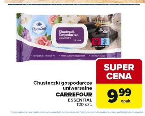 Chusteczki gospodarcze uniwersalne CARREFOUR ESSENTIAL promocja w Carrefour Market