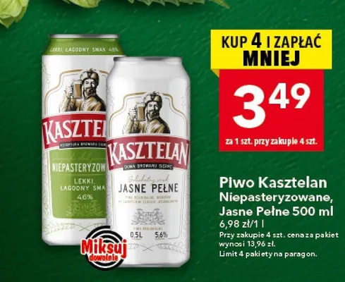 Piwo Niepasteryzowane promocja w LEWIATAN