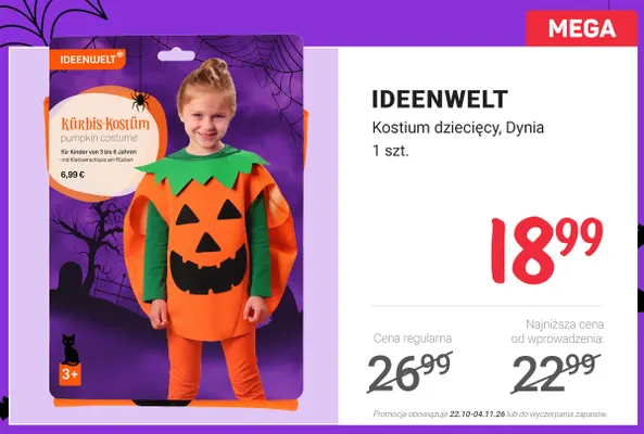 Kostium dziecięcy Dynia Ideenwelt promocja w Rossmann