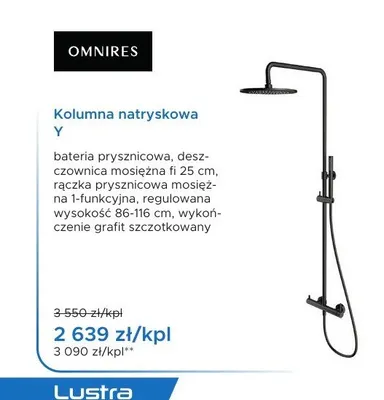 Kolumna natryskowa OMNIRES Y grafit szczotkowany promocja w Blu Salony Łazienek