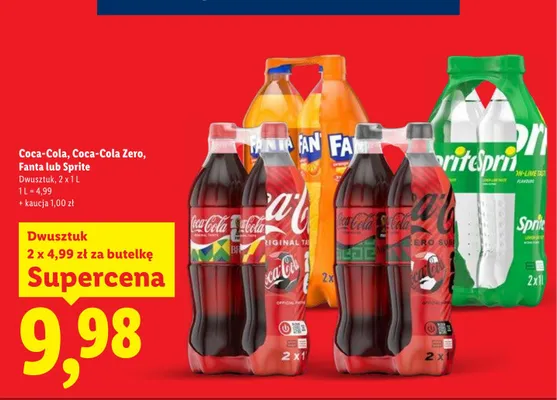 Napój gazowany Coca-Cola Zero 2-pak 1l promocja w Lidl
