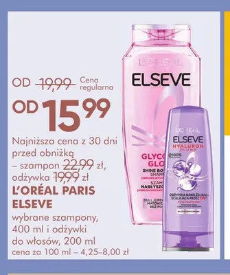 Szampony i odżywki do włosów L'Oréal Paris Elseve promocja w Super-Pharm