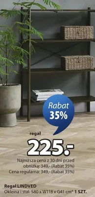 Regał Lindved okleina i stal S80 x W118 x G41 cm promocja w Jysk