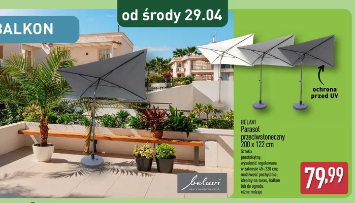 Parasol przeciwsłoneczny 200 x 122 cm promocja w Aldi