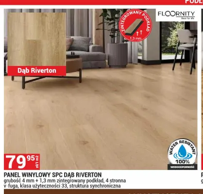 Panel winylowy Spc Dąb Riverton Floornity promocja w Merkury Market