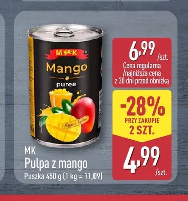 Pulpa z mango MK promocja w Aldi