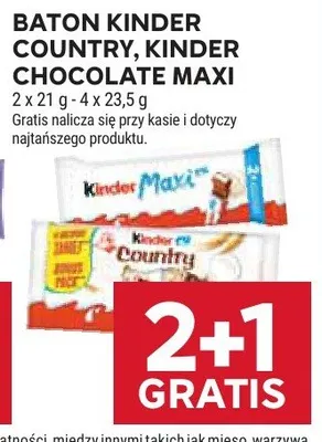 Baton Kinder Country promocja w Stokrotka