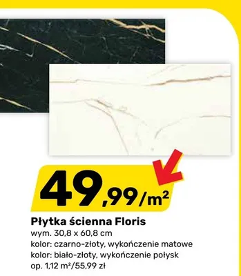 Płytka ścienna Floris promocja w Bricomarche