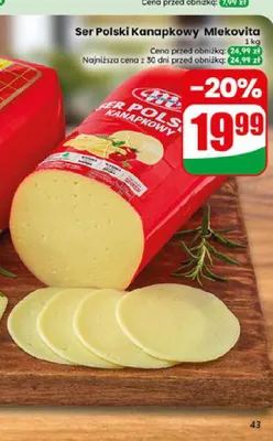 Ser Polski Kanapkowy Mlekovita promocja w Dino