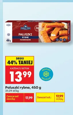 Paluszki rybne panierowane Family Fish promocja w Biedronka