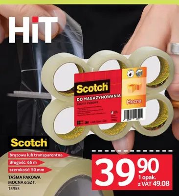 Taśma pakowa Scotch Mocna 6 szt. promocja w Selgros