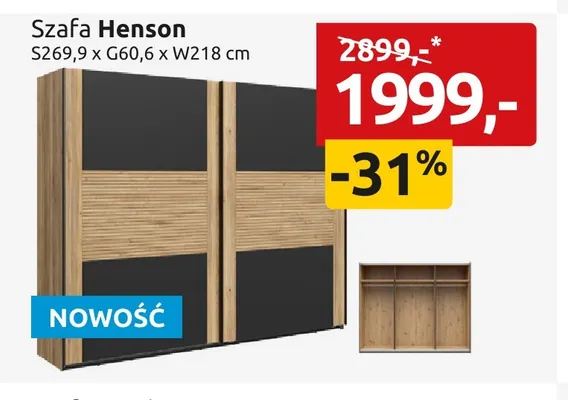 Szafa Henson promocja w Black Red White