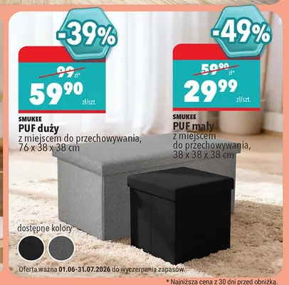 Puf mały Smukee promocja w Biedronka