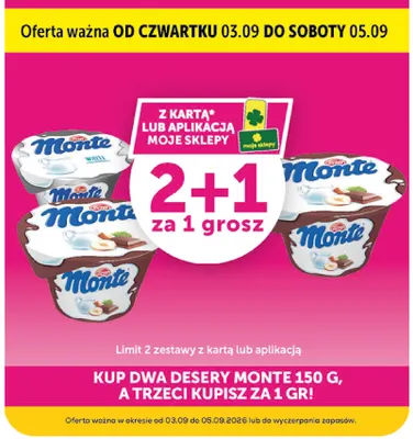 Deser Monte White Zott promocja w Euro Sklep