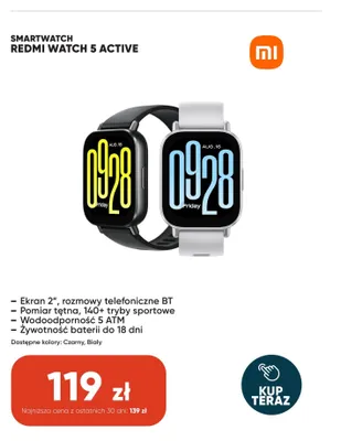 Smartwatch Xiaomi Redmi Watch 5 Active promocja w Max Elektro