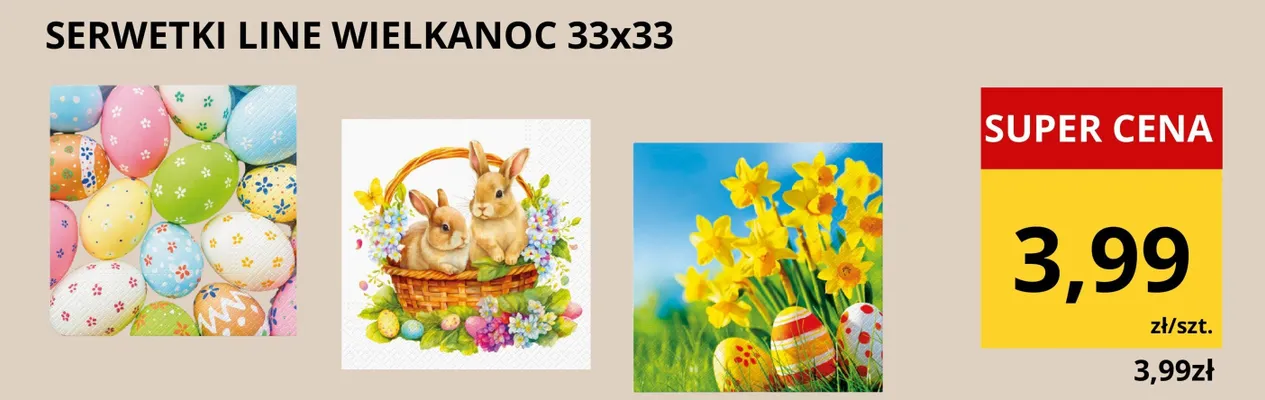 Serwetki wielkanoc promocja w Supeco