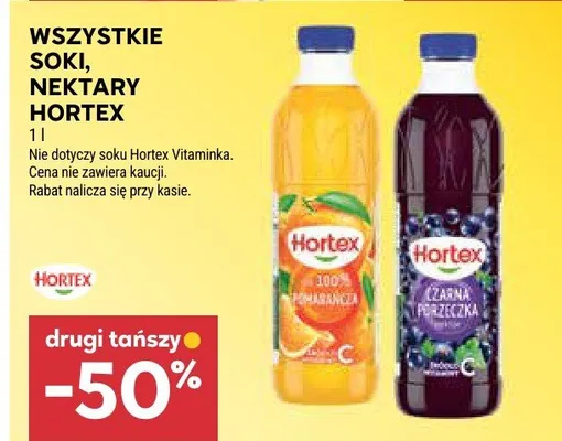 Sok 100% pomarańczowy Hortex promocja w Stokrotka