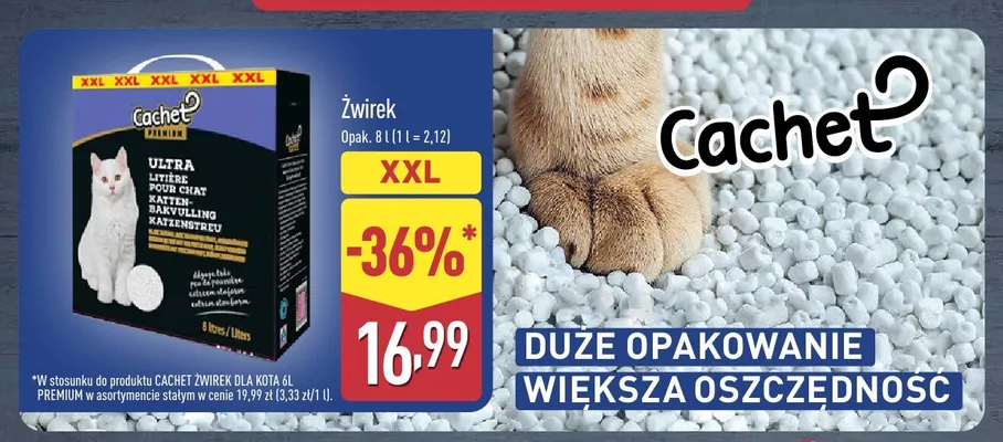 Żwirek Cachet XXL promocja w Aldi
