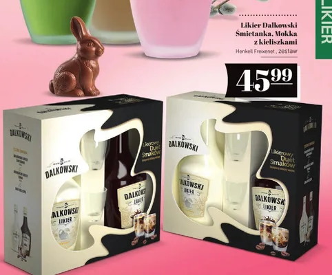 Likier Śmietanka, Mokka z kieliszkami promocja w POLOmarket
