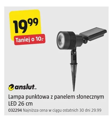 Lampa punktowa z panelem słonecznym LED Anslut promocja w Jula